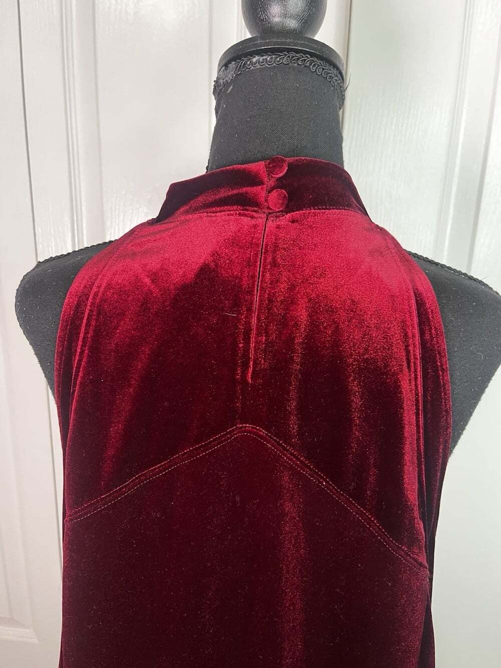 Free People Shirt Sz L Burgundy Velvet Bandana Festival Boho Hippie Embroidered - Picture 8 of 11